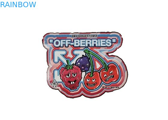 Οι πλαστικές ακίνδυνες για τα παιδιά Ziplock Mylar ολογραμμάτων 3.5g τσάντες τεμαχίζουν ανώμαλο ειδικό που διαμορφώνεται