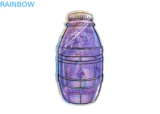 Η συνήθεια τύπωσε Ziplock απόδειξης μυρωδιάς 3.5g 0.125oz την ειδική τεμαχισμένη ανώμαλη μορφή τσαντών Mylar