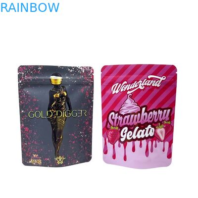 Επικαιροποιημένη ψηφιακή εκτύπωση από χαρτί αλουμινίου επανακλειδωτό ανεβασμένο αρωματικό φερμουάρ Mylar συσκευασία τσάντες τσάντες για τρόφιμα