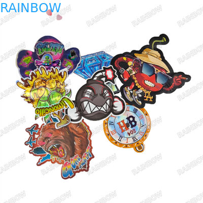 3.5g Custom Die Cut Bags Μυαλοποιημένες τσάντες με φερμουάρ