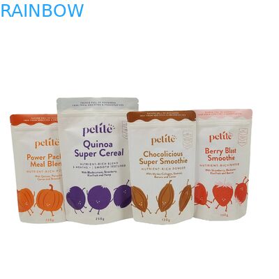 Βιοδιασπώμενο Doypack ανακυκλώσιμο Custom Stand Up Pouch με Zip Lock Kraft Paper Bags Τρώσιμες σακούλες συσκευασίας