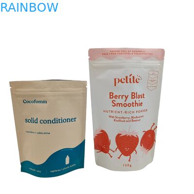 Τύπου Επανακλείσιμες Κάρτες Kraft Custom Design 100% Βιοδιασπώμενες Κεσέτες Doypack Με Κεσέτες Zip Lock