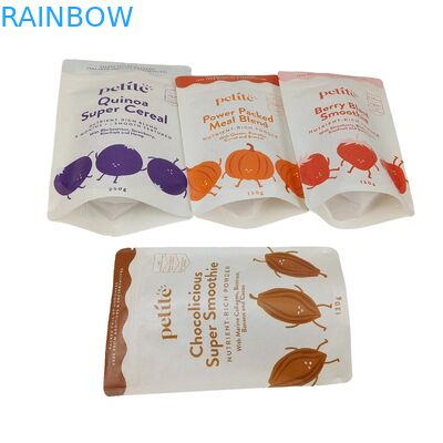 Προσαρμοσμένες Ζιπλοκ Ματ Βιοδιασπώμενες σακούλες Φόλιο αλουμινίου Επανακλείσιμο Τροφικό Καφέ Φασόλια Τσάι καρύδια Snack Doypack