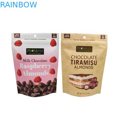 Προσαρμοσμένο Στάσου Up Zipper Καζού καρύδια Σοκολάτα Τροφική τσάντα Αλουμινίου Φόλιο Zip Lock συσκευασία σακούλα