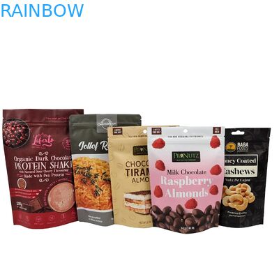 Προσαρμοσμένο Στάσου Up Zipper Καζού καρύδια Σοκολάτα Τροφική τσάντα Αλουμινίου Φόλιο Zip Lock συσκευασία σακούλα