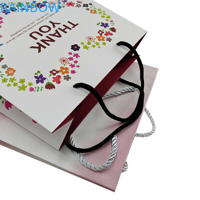 Υψηλής ποιότητας ανακυκλώσιμη προσαρμοσμένη σχεδίαση φανταχτερό σχοινί χειριστήριος ψώνια τσάντα χαρτιού