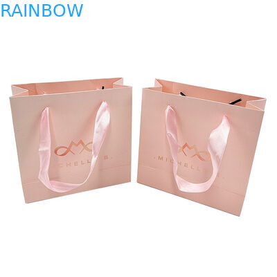 Προσαρμοσμένη εκτύπωση λογότυπο κομψές λευκές μαύρες χαρτοσακούλες δώρο πολυτελή ρούχα μπουτίκ χαρτοσακούλα ψώνια με λαβή ταινία