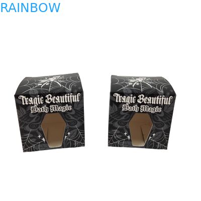 Υψηλής ποιότητας Custom τετράγωνο μαύρο χαρτί κουτί με ειδικό μπροστινό κούφιο παράθυρο συσκευασία τροφίμων λευκό χαρτόνι κουτί δώρο