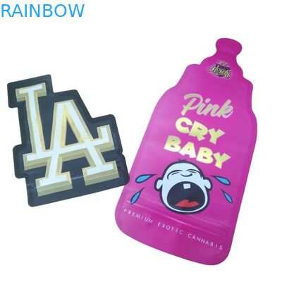 Προσαρμοσμένη εκτυπωμένη θωρακισμένη θωρακισμένη ολογραφική θωρακισμένη τσάντα Mylar 3.5g ειδικό σχήμα τσάντα συσκευασίας για παιδιά