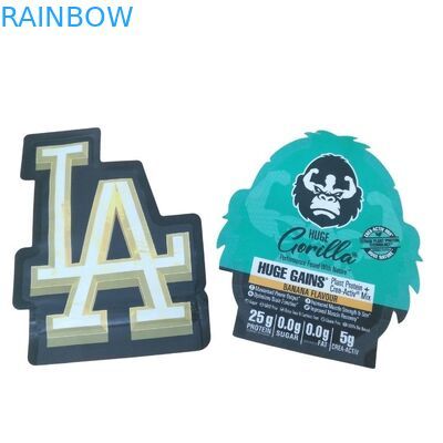 Προσαρμοσμένη εκτυπωμένη θωρακισμένη θωρακισμένη ολογραφική θωρακισμένη τσάντα Mylar 3.5g ειδικό σχήμα τσάντα συσκευασίας για παιδιά