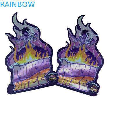 Τύπωση προσαρμοσμένη 3.5g Μύλαρες τσάντες πεθαίνει κόψιμο Ακανόνιστες τσάντες με Ziplock κύκλος Μύλαρες μαλακό άγγιγμα πλαστικές τσάντες γλυκά τροφή