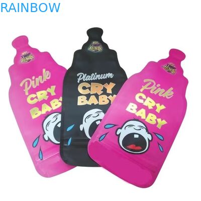 Τύπωση προσαρμοσμένη 3.5g Μύλαρες τσάντες πεθαίνει κόψιμο Ακανόνιστες τσάντες με Ziplock κύκλος Μύλαρες μαλακό άγγιγμα πλαστικές τσάντες γλυκά τροφή