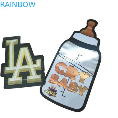 Τύπωση προσαρμοσμένη 3.5g Μύλαρες τσάντες πεθαίνει κόψιμο Ακανόνιστες τσάντες με Ziplock κύκλος Μύλαρες μαλακό άγγιγμα πλαστικές τσάντες γλυκά τροφή