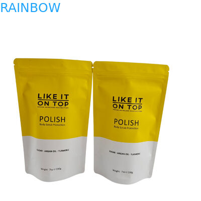 Ματ εκτυπωμένη επανακλειδωτή τσάντα συσκευασίας Zip Lock πλαστικό μπάνιο αλάτι σώμα scrub στέκεται προς τα πάνω τσάντα με φερμουάρ