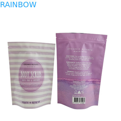 Ματ εκτυπωμένη επανακλειδωτή τσάντα συσκευασίας Zip Lock πλαστικό μπάνιο αλάτι σώμα scrub στέκεται προς τα πάνω τσάντα με φερμουάρ