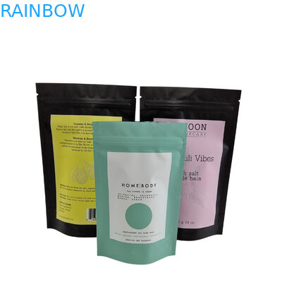 Προσαρμοσμένη εκτύπωση λογότυπου Σφραγίδα Τσέκα Σφουγγάρισμα σώματος Σαπούνι βόμβα μπάνιου Συσκευή Αλουμινίου φύλλο τσάντα πλαστικό φερμουάρ τσάντες αλατιού μπάνιου