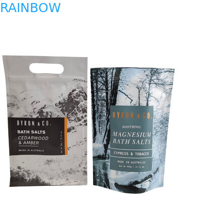 Προσαρμοσμένη εκτύπωση λογότυπου Σφραγίδα Τσέκα Σφουγγάρισμα σώματος Σαπούνι βόμβα μπάνιου Συσκευή Αλουμινίου φύλλο τσάντα πλαστικό φερμουάρ τσάντες αλατιού μπάνιου