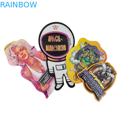 Προσαρμοσμένα Ziplock Ειδικό σχήμα Πλαστικό Childproof Smell Proof Γλυκά τσάντες Mylar συσκευασίες 3.5g 7g Προσαρμοσμένο σχήμα Mylar τσάντες