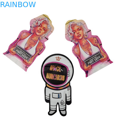 Προσαρμοσμένα Ziplock Ειδικό σχήμα Πλαστικό Childproof Smell Proof Γλυκά τσάντες Mylar συσκευασίες 3.5g 7g Προσαρμοσμένο σχήμα Mylar τσάντες