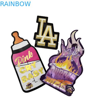 3.5g Προσαρμοσμένη συσκευασία και εκτύπωση λογότυπου Ειδική μοναδική σχήμα στο εσωτερικό Εκτυπωμένη ολογραφική Τυποποιημένη τσάντα Mylar