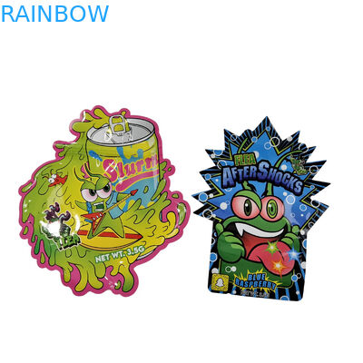 3.5g Προσαρμοσμένη συσκευασία και εκτύπωση λογότυπου Ειδική μοναδική σχήμα στο εσωτερικό Εκτυπωμένη ολογραφική Τυποποιημένη τσάντα Mylar