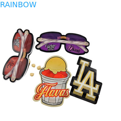 3.5g Προσαρμοσμένη συσκευασία και εκτύπωση λογότυπου Ειδική μοναδική σχήμα στο εσωτερικό Εκτυπωμένη ολογραφική Τυποποιημένη τσάντα Mylar