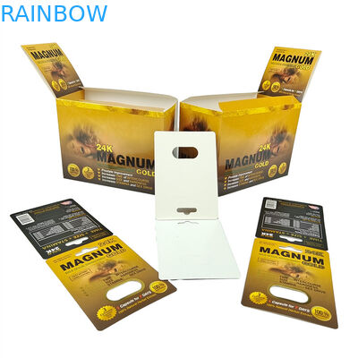 Υψηλής ποιότητας σεξουαλικά χάπια 3D φουσκάλες κάρτα συσκευασίας ρινόκερος αρσενικό βελτίωση χάπια κάρτα συσκευασίας με κουτιά από χαρτί εμφάνισης