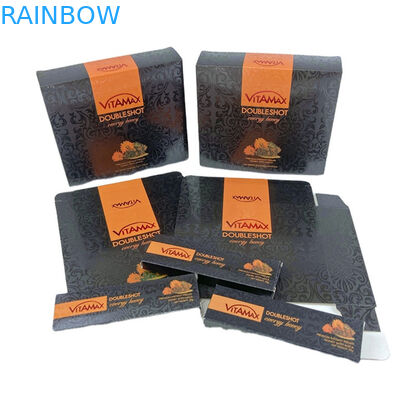 Λοξοχαρικά χαρτιά χαρτόνι μπουκάλι μελιού μπουκάλι συσκευασία μαύρο κομψό κυματοειδές μελιού κουτί συσκευασία