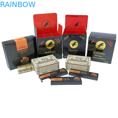 Προσαρμοσμένη απευθείας πώληση ρινόκερος συσκευασία κουτιά αρσενική βελτίωση χάπι χαρτί εμφάνιση πακέτο για το σεξ χάπι