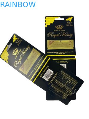 Χονδρική πώληση Royal Honey Sachet Packaging Χάρτινη κάρτα Luxury Honey Packaging με θερμή σφραγίδα