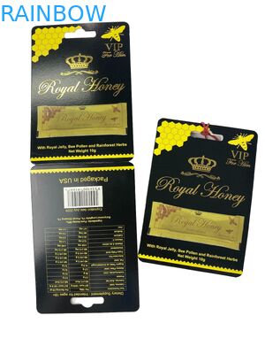 Προσαρμοσμένο λογότυπο Royal Honey VIP Sachet Packaging Paper Card Χρυσό φύλλο χαρτιού