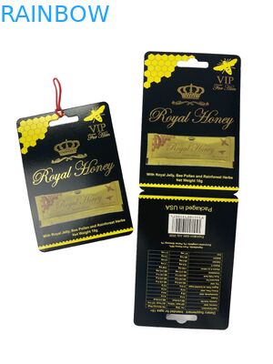 Προσαρμοσμένο λογότυπο Royal Honey VIP Sachet Packaging Paper Card Χρυσό φύλλο χαρτιού