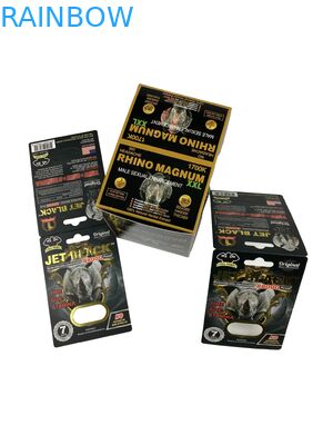 Ζεστή πώληση Προσαρμοσμένα χάπια βελτίωσης συσκευασίας Χάρτινη κάρτα Ραϊνό Πιστόλι Πιστόλι Τυπωμένη χαρτιά κάρτα με φουσκάλες