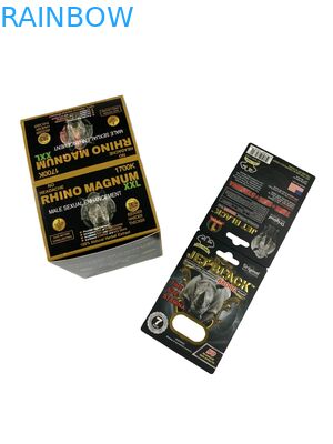 Ζεστή πώληση Προσαρμοσμένα χάπια βελτίωσης συσκευασίας Χάρτινη κάρτα Ραϊνό Πιστόλι Πιστόλι Τυπωμένη χαρτιά κάρτα με φουσκάλες