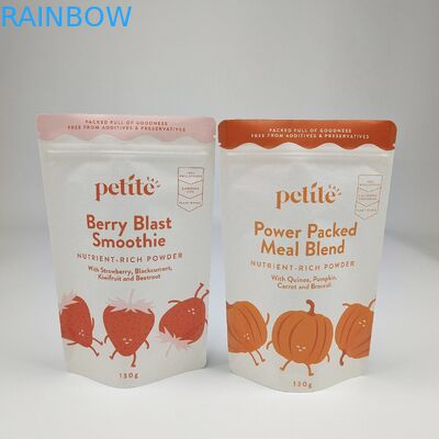 Ανακυκλώσιμο φερμουάρ λευκό καφέ Kraft Paper Bag Custom Food Nut Peanut Tea Candy Cookie Packaging Stand Up Pouch με λογότυπο