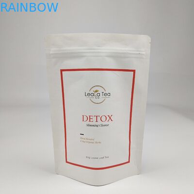 Ανακυκλώσιμο φερμουάρ λευκό καφέ Kraft Paper Bag Custom Food Nut Peanut Tea Candy Cookie Packaging Stand Up Pouch με λογότυπο