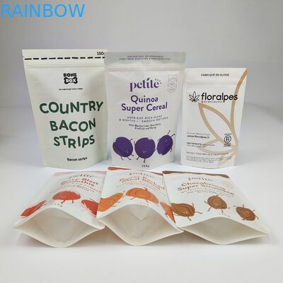 Χονδρική στάση συσκευασία Custom White Doypack Kraft Paper Pouch Bag Για τα τρόφιμα καρύδια Σνακ συσκευασία