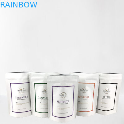 Επανακλείσιμες όρθιες τσάντες με προσαρμοσμένο λογότυπο για συσκευασία αποξηραμένων σακουλών τσαγιού