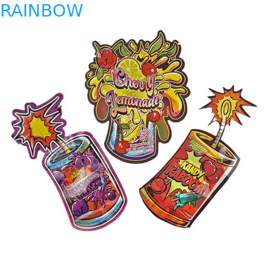 Προσαρμοσμένο 3.5g Ολογραφικό Τυποποιημένο Τύπο Mylar Σάκοι Ακανόνιστης Σχήματος Συσκευή Σφραγίδας Αδιάβροχο Τυποποιημένο πλαστικό σάκκο συσκευασίας