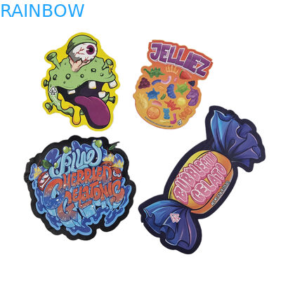 Προσαρμοσμένες τσάντες ψηφιακής εκτύπωσης συσκευασία ολογραφικό φύλλο πεθαμένης κοπής ειδικής μορφής Ziplock πλαστικό Mylar 3.5g πεθαμένης κοπής τσάντες