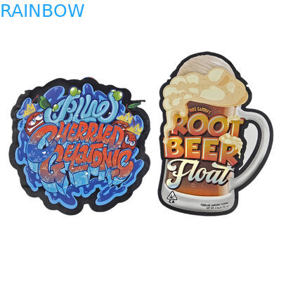 Τυποποιημένη ακανόνιστη ειδική μορφή πλαστικής παιδικής προστασίας συσκευασία Mylar με φερμουάρ 3.5g Τροφικό είδος Custom Shape Mylar