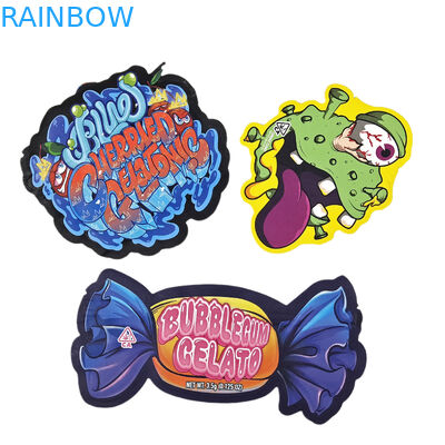 Ζιπλοκ Φόλιου 3,5g 7g 14g Ειδικό σχήμα Προσαρμοσμένη συσκευασία Τρόφιμα Ασθενή στη μυρωδιά Τάκος Mylar