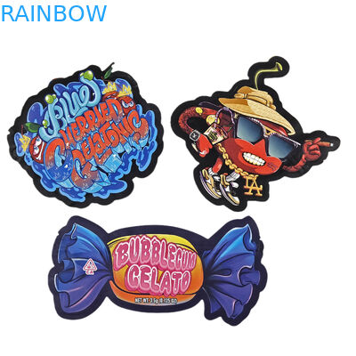 Προσαρμοσμένο Ματ λογότυπο επανακλειδωτό πλαστικό σχήμα τσάντα Αδιάβροχο θραύση κόψιμο Ziplock 3.5 Mylar σακούλες για γλυκά