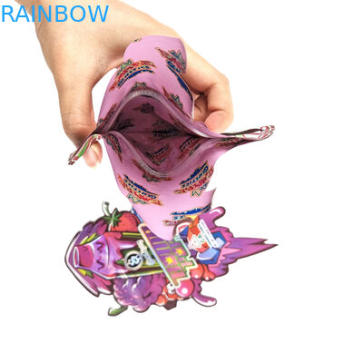 Ειδικές ακανόνιστες σχήματα αρωματικές σακούλες με σφραγίδα Custom28g 14g 7g 3.5g Die Cut Snack Food Packaging Mylar Bag