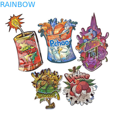 Προσαρμοσμένη ψηφιακή εκτύπωση με διακόπτη Ακανόνιστη 3.5g τσάντα Ειδικό σχήμα Τροφίμων πλαστικό Ziplock συσκευασία Τσάντες Mylar