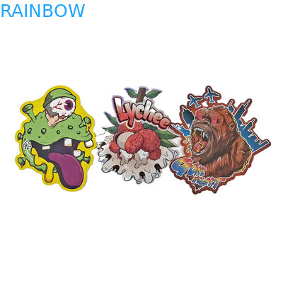 Προσαρμοσμένη ψηφιακή εκτύπωση με διακόπτη Ακανόνιστη 3.5g τσάντα Ειδικό σχήμα Τροφίμων πλαστικό Ziplock συσκευασία Τσάντες Mylar