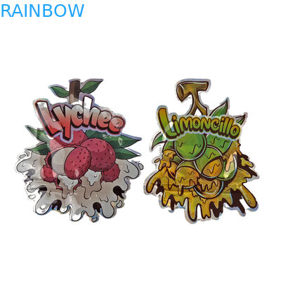 Υψηλής ποιότητας Custom Logo Ειδικό σχήμα Αδιάβροχο Ziplock Ακανόνιστο μοναδικό θραύσιμο 3.5g Μυλαρόσακοι για γλυκά μπισκότα