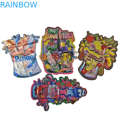 Υψηλής ποιότητας Custom Logo Ειδικό σχήμα Αδιάβροχο Ziplock Ακανόνιστο μοναδικό θραύσιμο 3.5g Μυλαρόσακοι για γλυκά μπισκότα