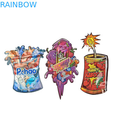 Υψηλής ποιότητας Custom Logo Ειδικό σχήμα Αδιάβροχο Ziplock Ακανόνιστο μοναδικό θραύσιμο 3.5g Μυλαρόσακοι για γλυκά μπισκότα