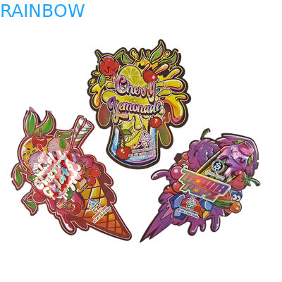 Χονδρικό 3.5g Custom Die Cut Ziplock Bags για συσκευασία τροφίμων Αντί μυρωδιάς σχήμα Τρώσιμο πακέτο Τροφίμων Mylar σακούλες